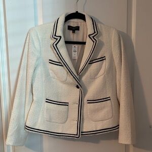 Talbots Ivory Blazer with Black Accents
